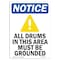Signmission Safety Sign, OSHA Notice, 14" Height, All Drums In This Area Sign With Symbol, Portrait OS-NS-D-1014-V-10108 - alternate 1